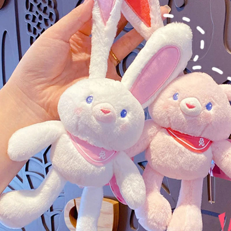 Pulling Ears Rabbit Plush With Keychain