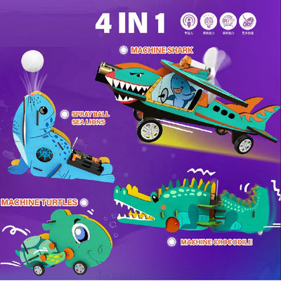 4 in 1 Transforming Machine Animals Set