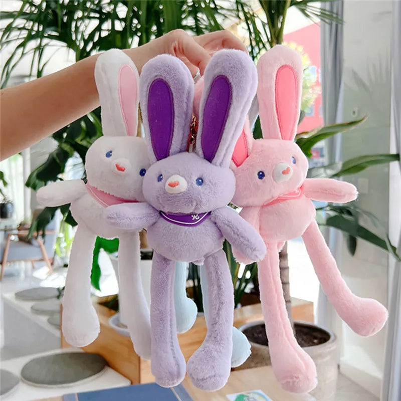 Pulling Ears Rabbit Plush With Keychain