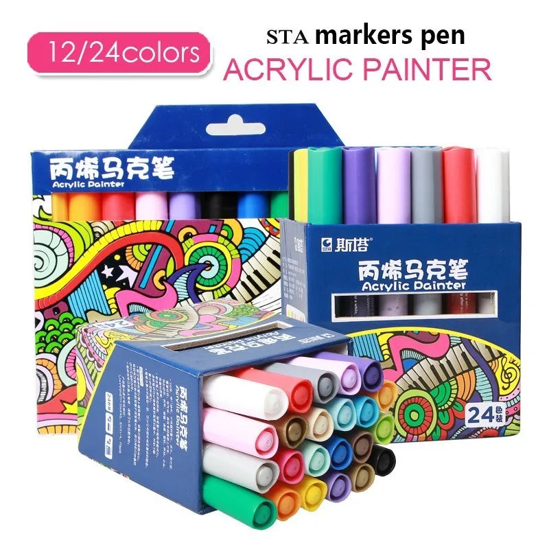 24 Pcs Acrylic Paint Markers Just Like A Posca