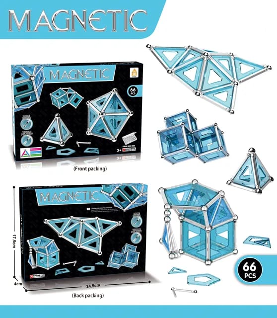 3D Crystal Magnetic  Building Blocks Puzzle 66 Pieces