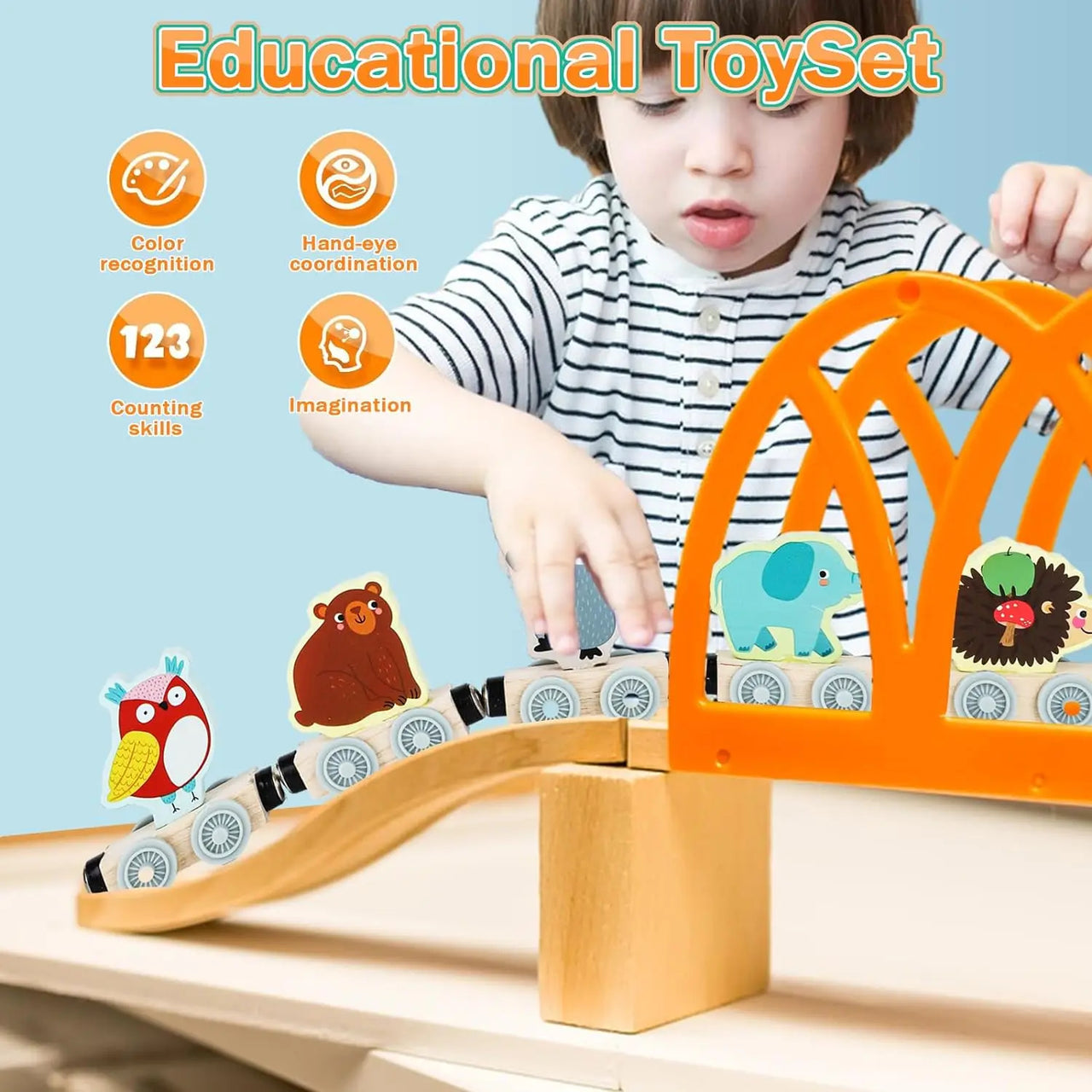 Montessori Magnetic Wooden Train