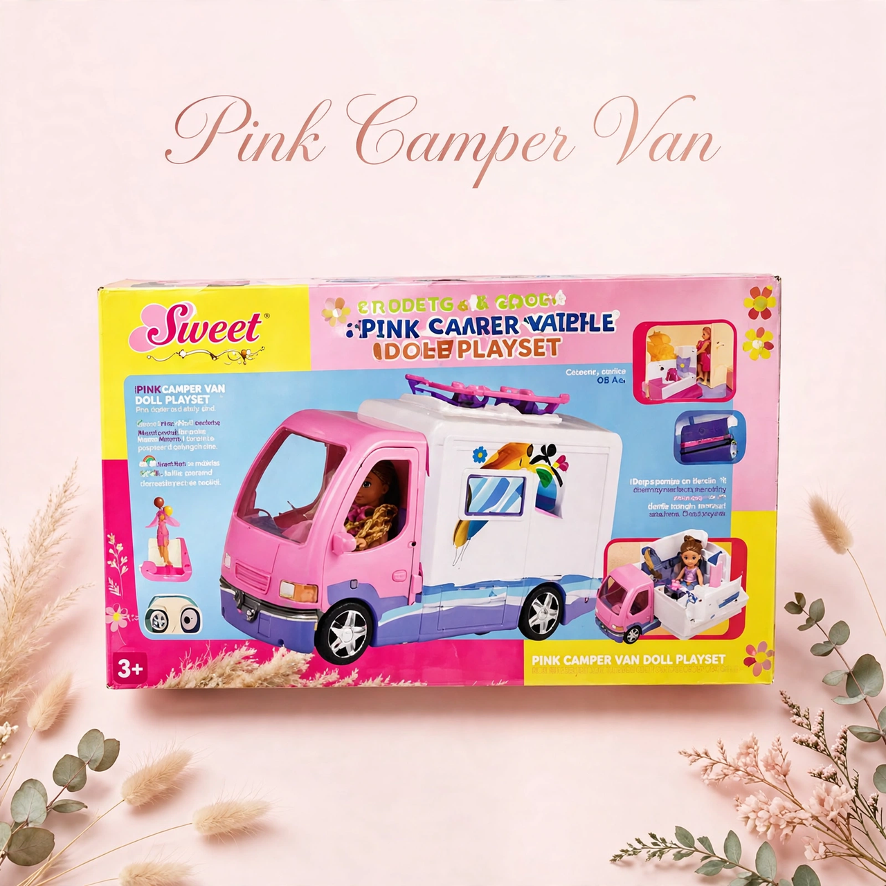Sweet Pink Camper Van Doll Playset