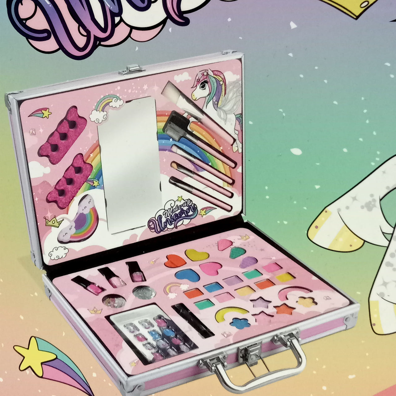 Premium Unicorn Makeup Beauty Brief Case