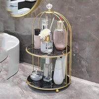 Thumbnail for Multi Layer Makeup Organizer In Metal Bird Cage Shape