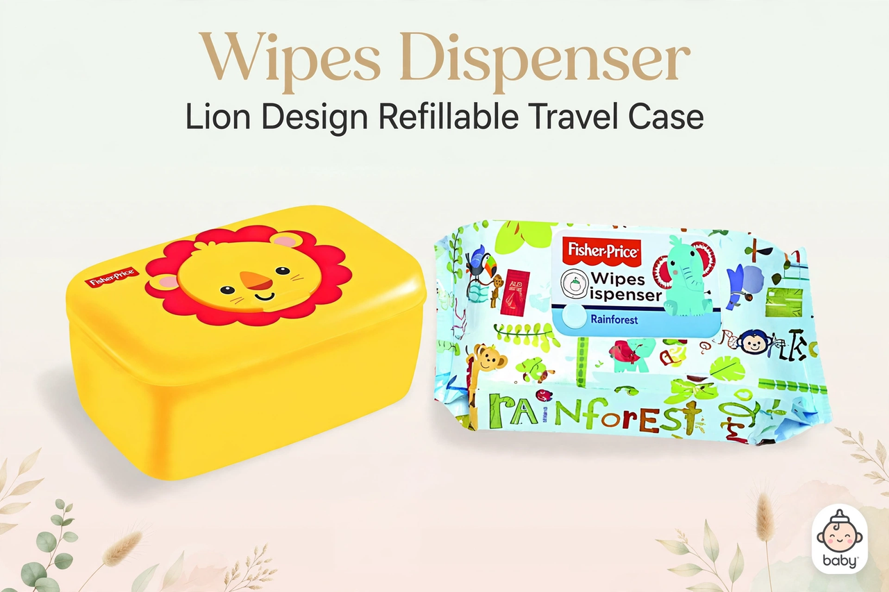 Baby Wipes Dispenser — Lion Design Refillable Travel Case