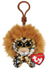 Ty Sequin Lion Plush Keychain Clip