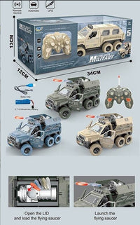 Thumbnail for Flying Disc Saucer Military Army Remote Control Jeep