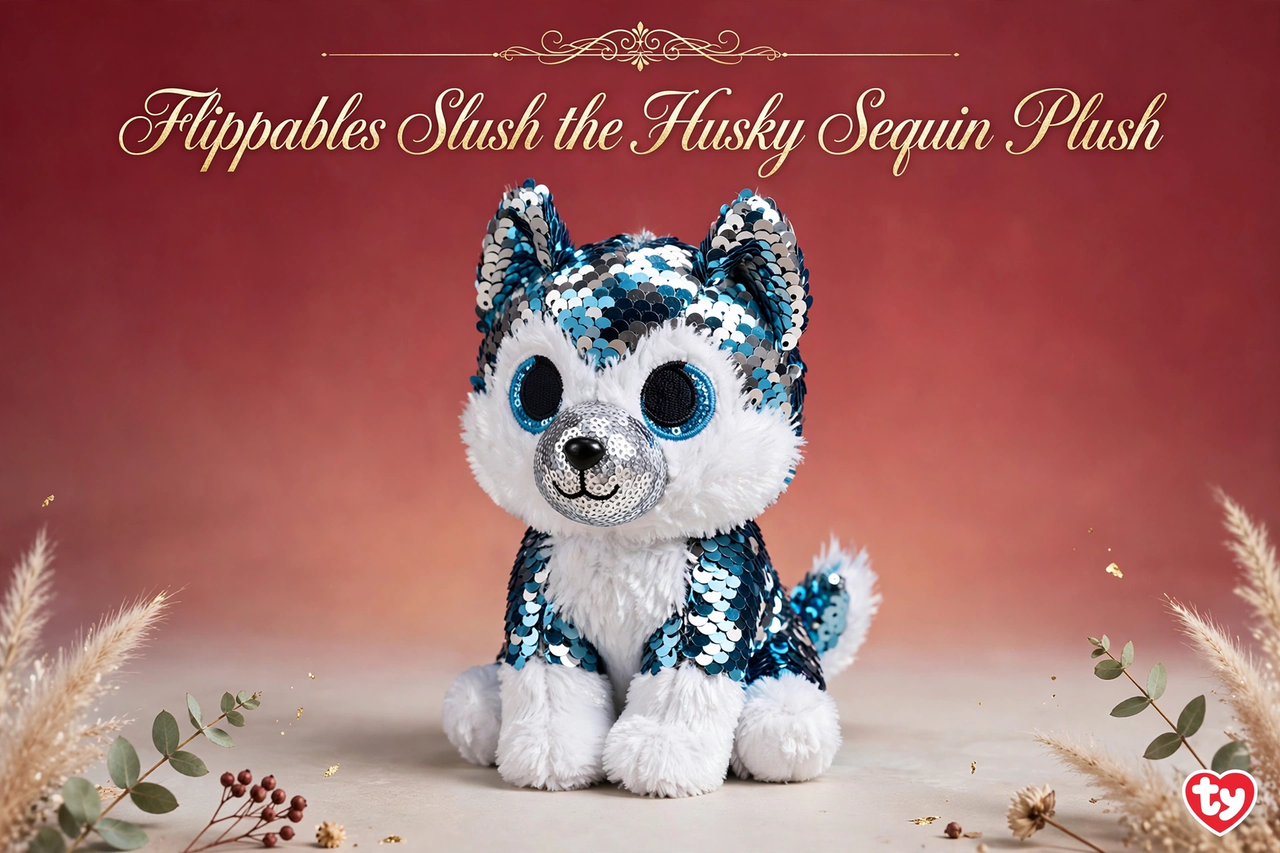 Ty Flippables Slush the Husky Sequin Plush
