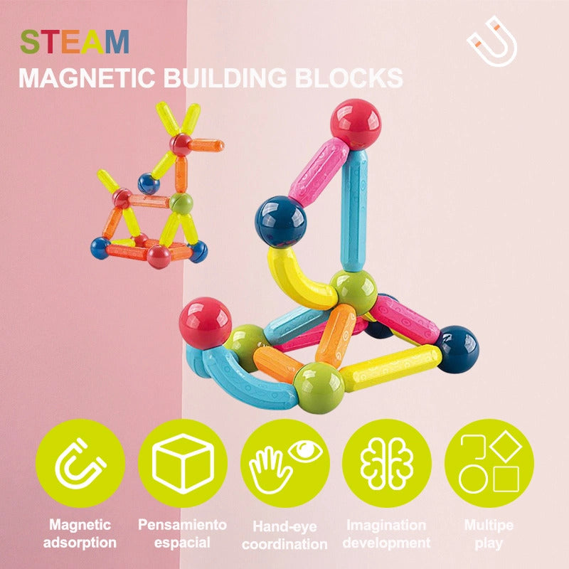 36 Pieces DIY 3D Model Magnetic Stick and Ball Construction Set