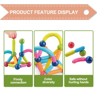 Thumbnail for 36 Pieces DIY 3D Model Magnetic Stick and Ball Construction Set