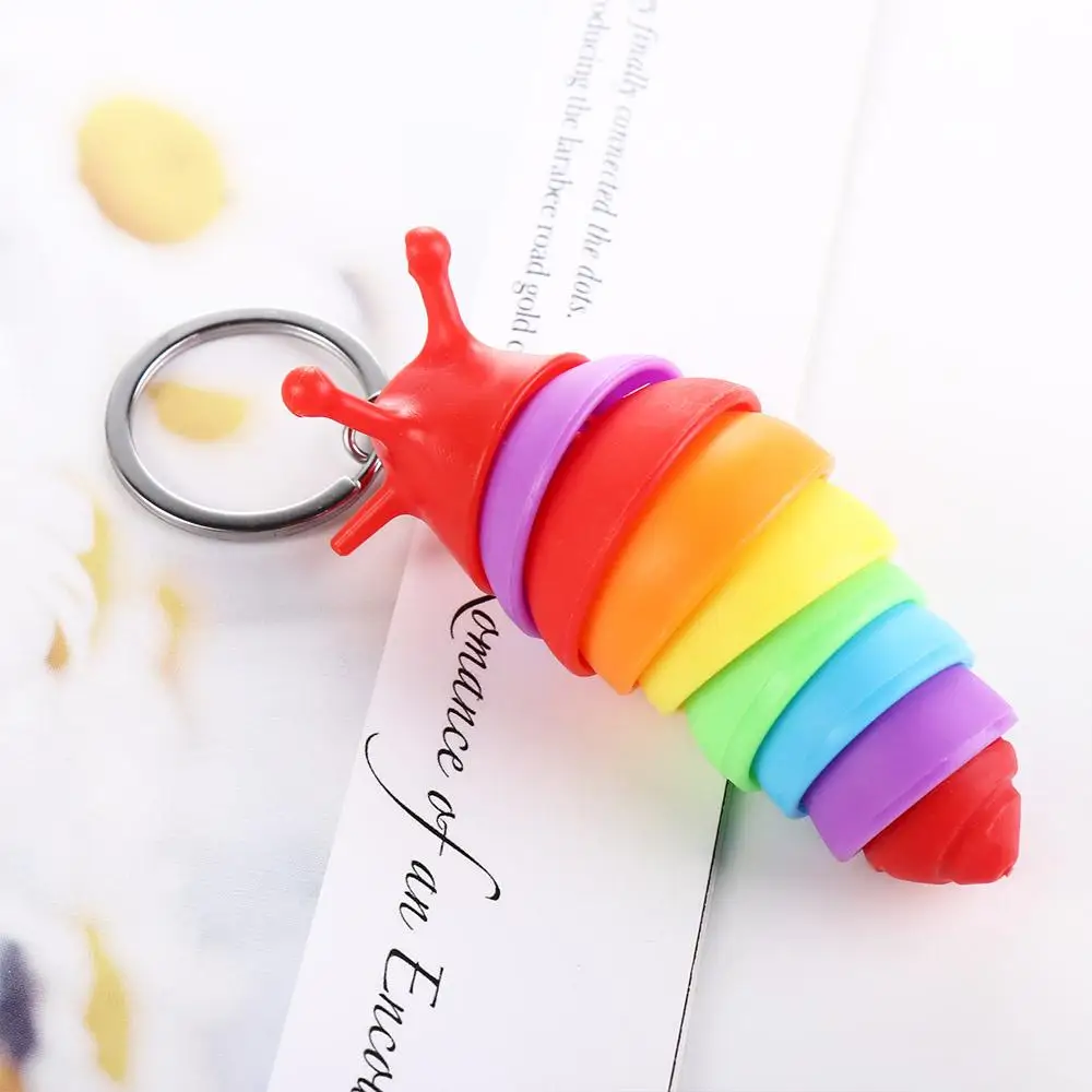 2Pcs Caterpillar Slug Snail Keychain