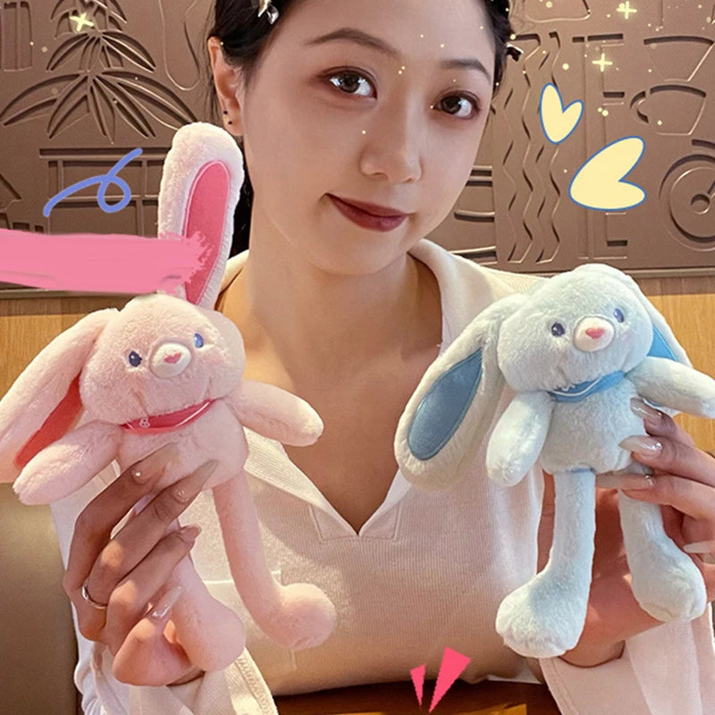 Pulling Ears Rabbit Plush With Keychain