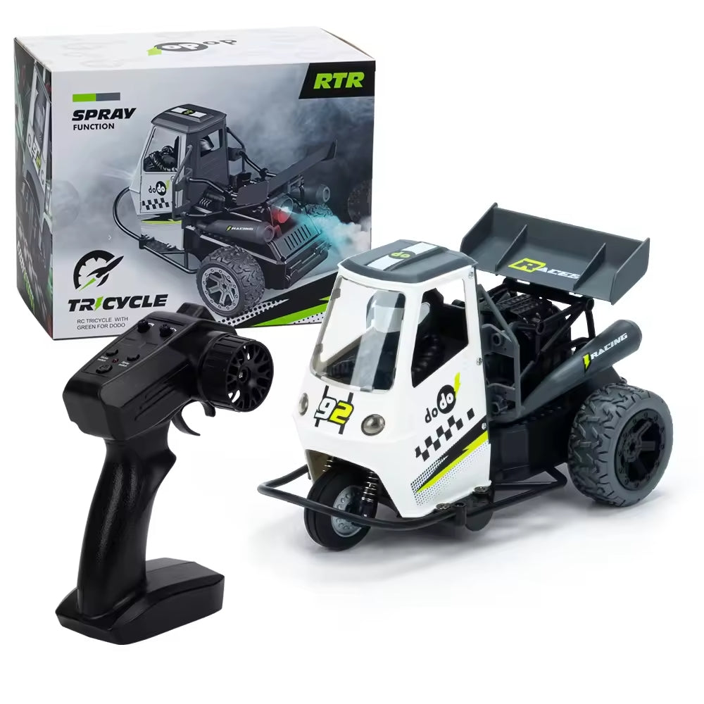 3d Model mini Three-wheels spray tricycle DODO Car radio control toy with light