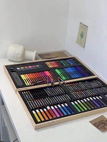 180 Piece Wooden Art Markers Brief Case Box