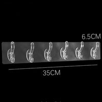 Thumbnail for Transparent Adhesive Wall 6 Hook Strip