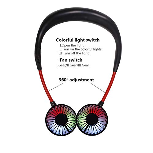 Portable Hanging Neck  Fan With Light