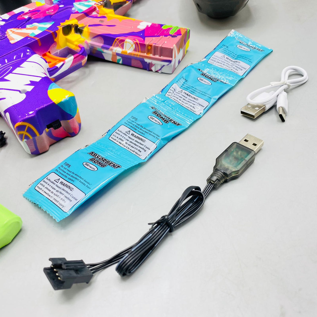 Automatic AK-47 Cool Gel Ball Blaster With Light Effect