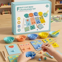 Kids Math Learning Fruit Clip Bead Calculation Toy