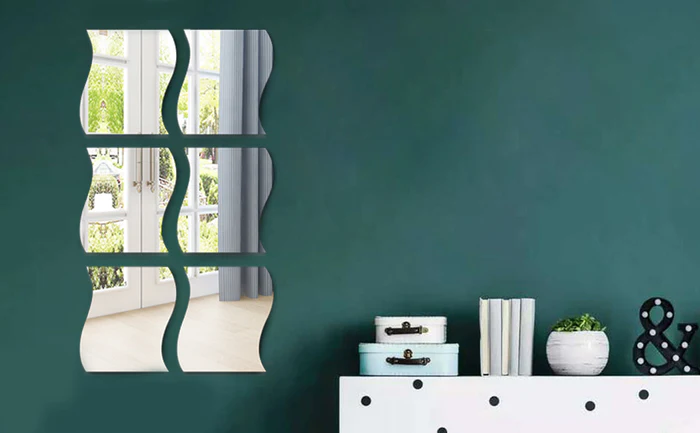 6 PCS Silver Acrylic Mirror For Home and Office Decoration