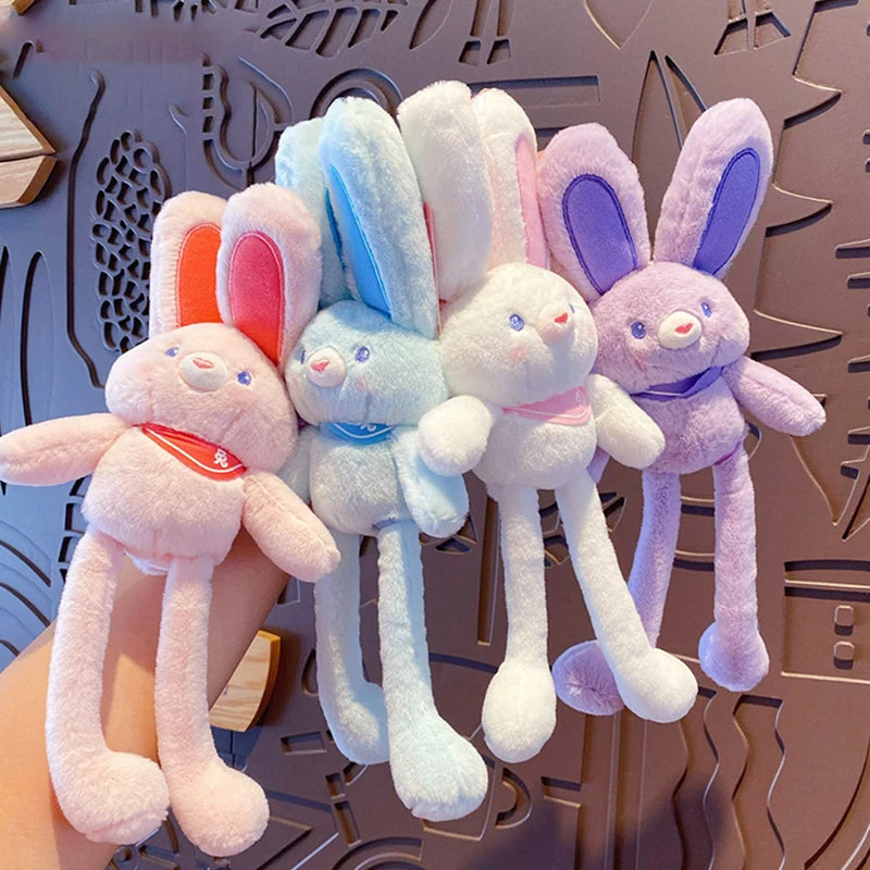 Pulling Ears Rabbit Plush With Keychain