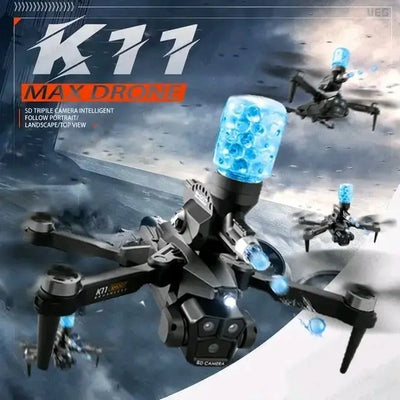Remote Control Drone with Triple Camera And Water Ball Shooter