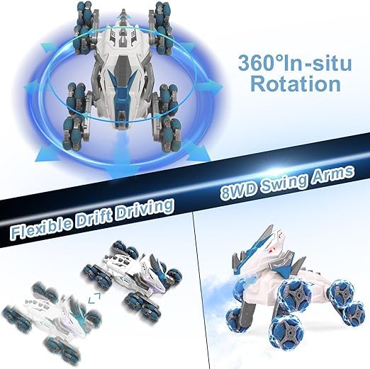 360 Rotate Remote Control Stunt Dinosaur With Light And Sound