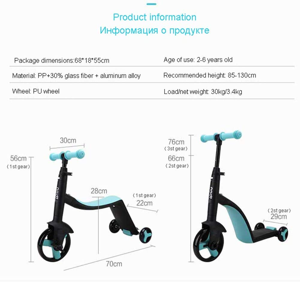 3-in-1 Kids Scooter And Convertible Tricycle