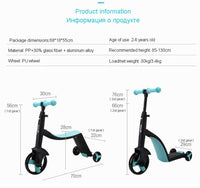 Thumbnail for 3-in-1 Kids Scooter And Convertible Tricycle