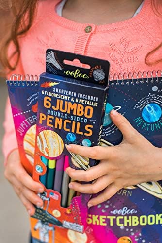 Solar System Fluorescent Double-Sided Color Pencils/Set of 6
