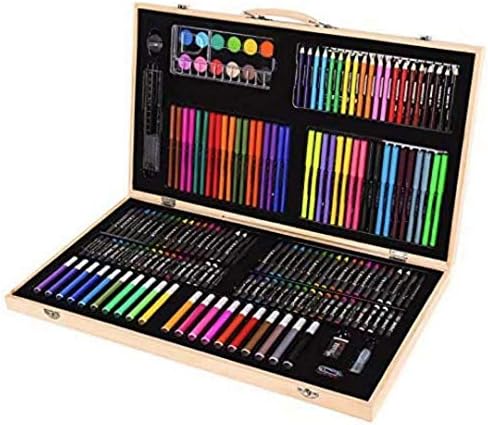 180 Piece Wooden Art Markers Brief Case Box