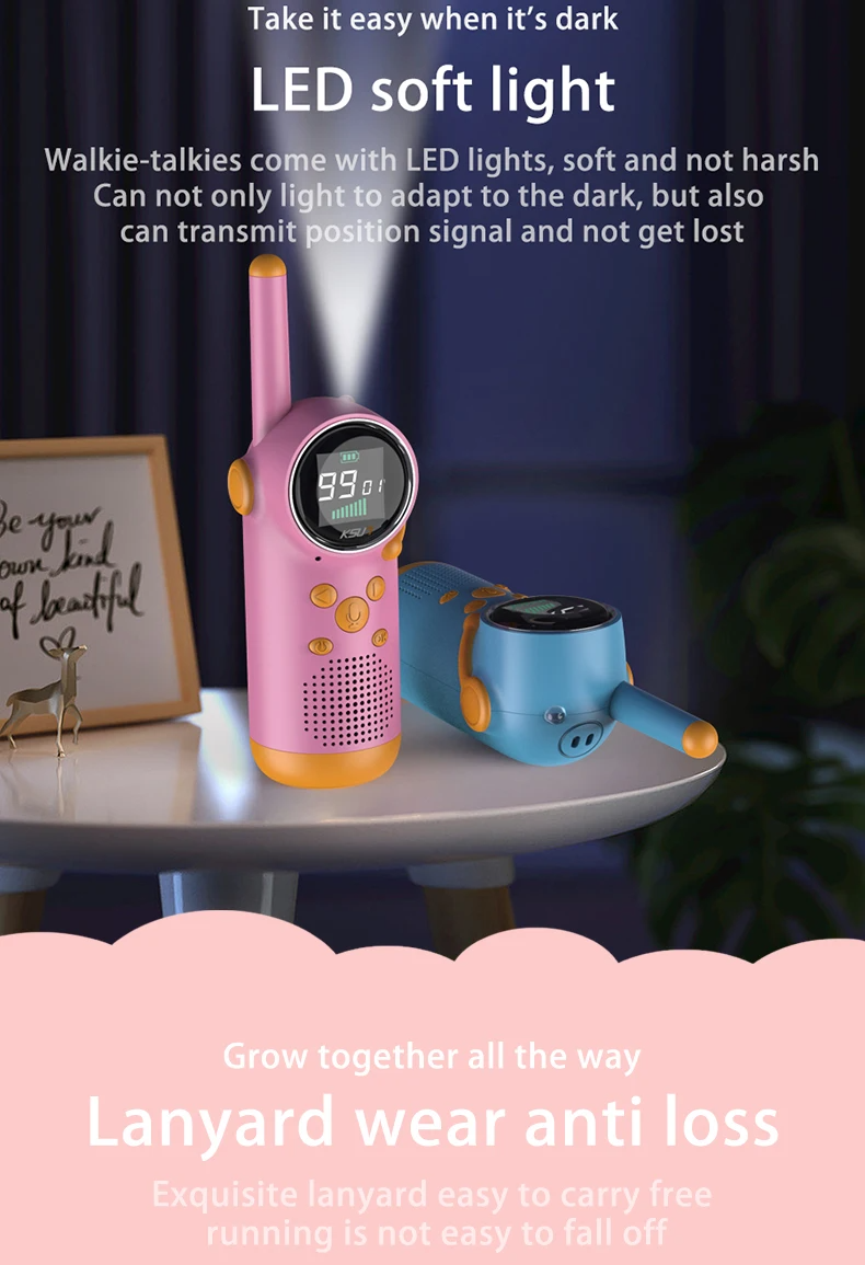 2 Pcs Long Range Kid Walkie Talkie