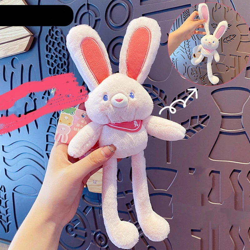 Pulling Ears Rabbit Plush With Keychain