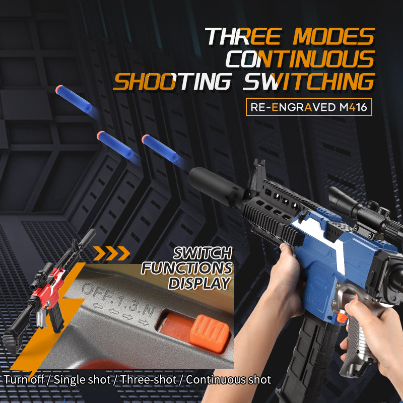 M416 Foam Dart Blaster Toy Gun With Scope And Silencer