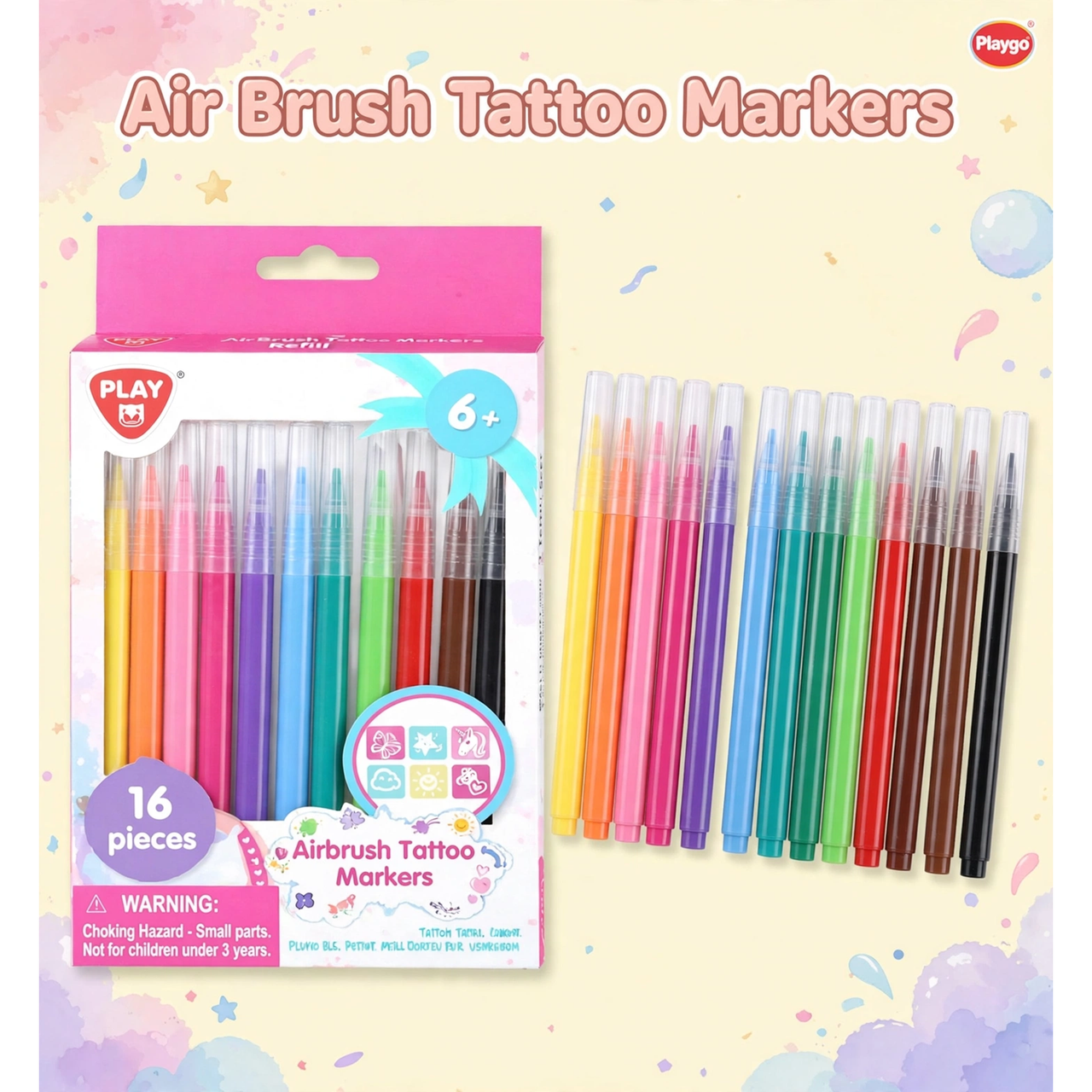 Playgo Air Brush Tattoo Markers Refill Set — hero