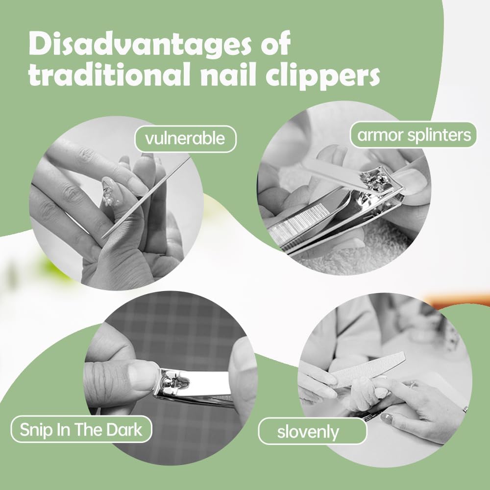 Mini Electric Nail Clipper with LED Light Safe And Quiet Nail Trimmer