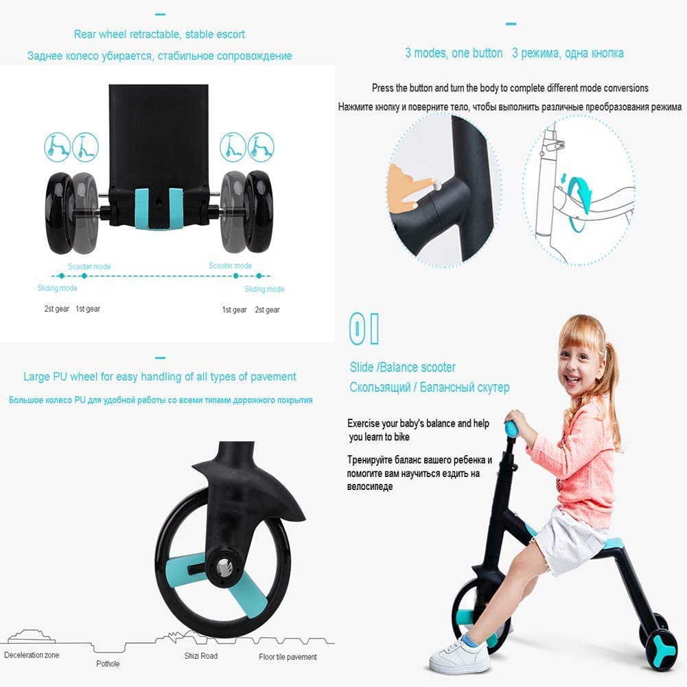 3-in-1 Kids Scooter And Convertible Tricycle