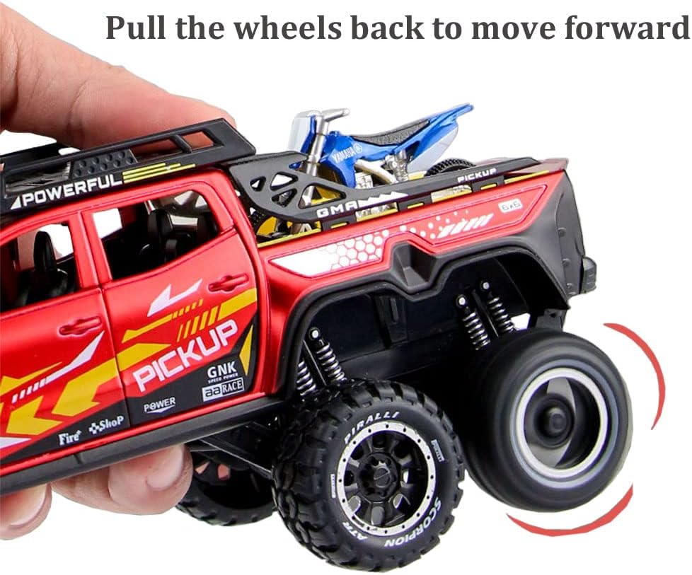 1:24 Benz X-CLASS 6x6 Diecast Pickup With Bike Toy