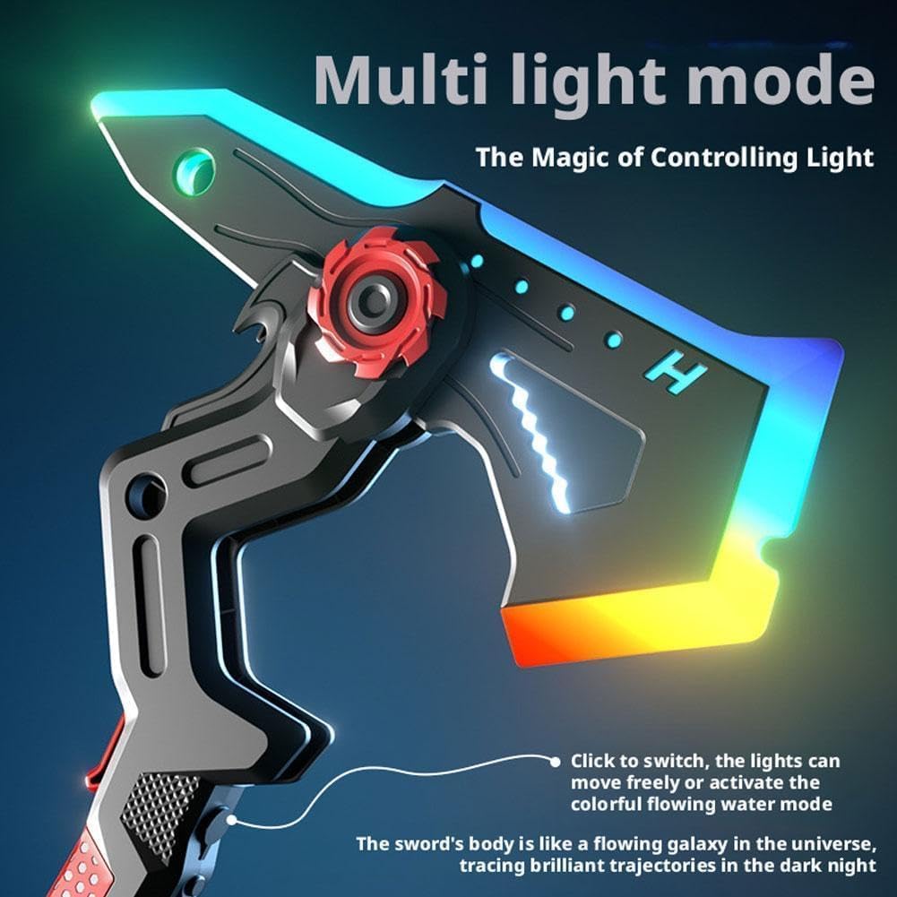 Rechargeable LED Dual Axe Blade Sword With Light And Smoke