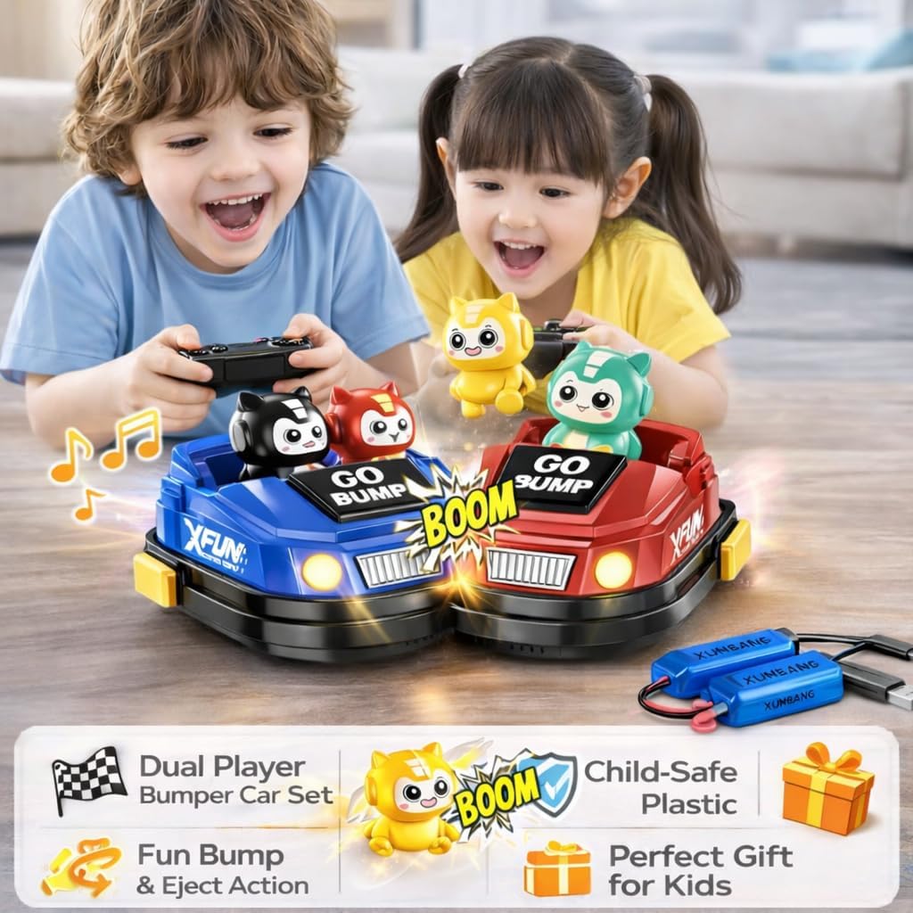 2 Player Bump And Go Remote Control Bumper Car Set