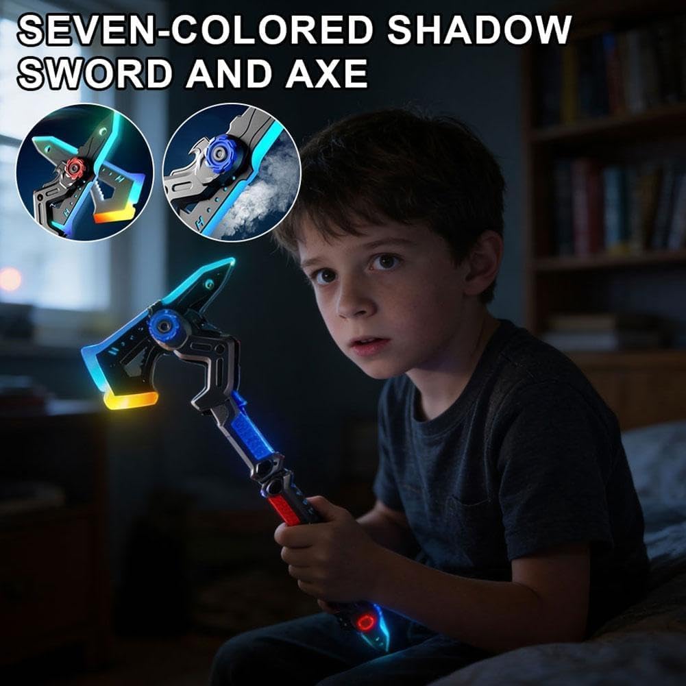 Rechargeable LED Dual Axe Blade Sword With Light And Smoke