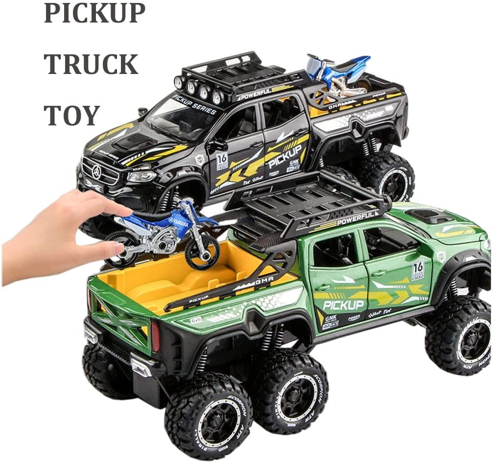 1:24 Benz X-CLASS 6x6 Diecast Pickup With Bike Toy