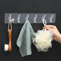 Thumbnail for Transparent Adhesive Wall 6 Hook Strip