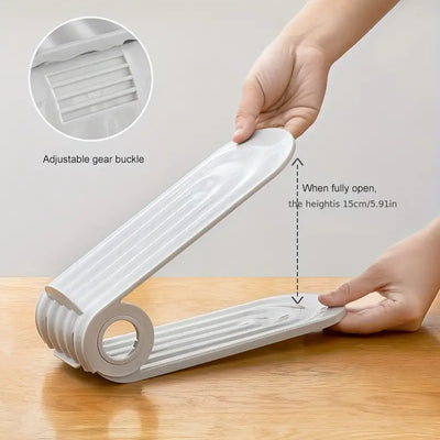 2Pcs Folding Double Layer Shoe Rack