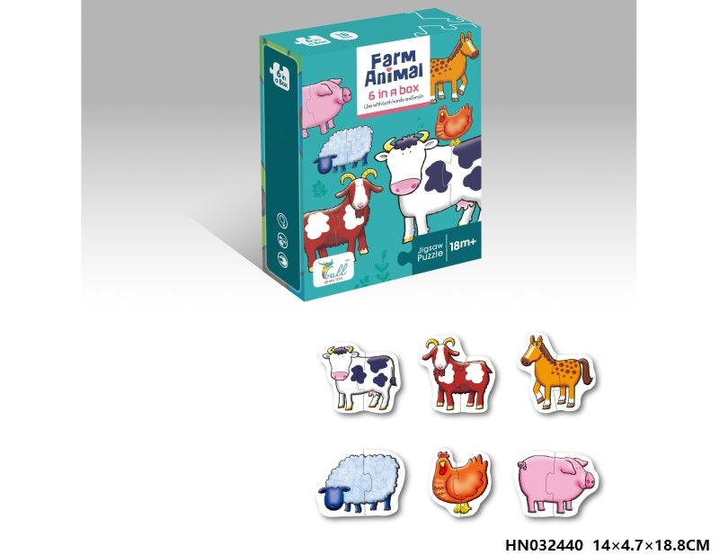 6 In a Box Animal Jigsaw Puzzle