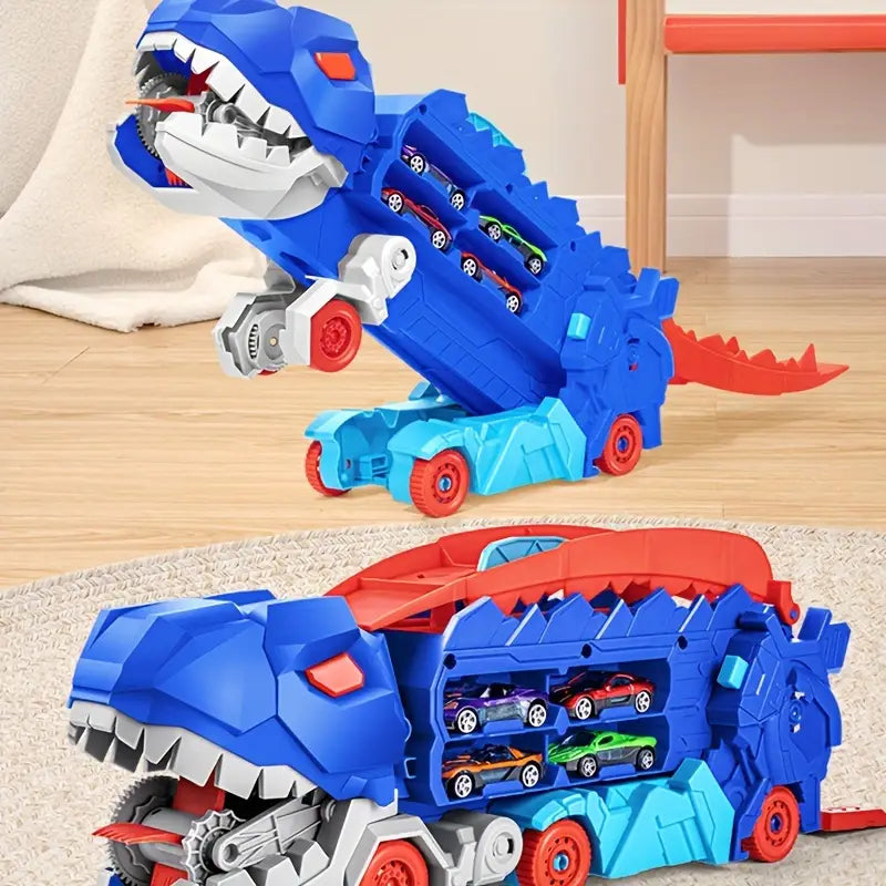2 In 1 Dinosaur Transport Truck Track Set