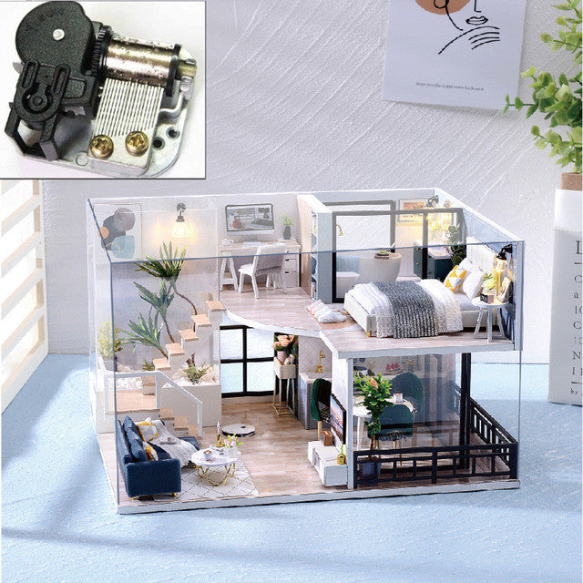 DIY Miniature 3D Toy Doll House Furniture Model Kit Wooden Dollhouse