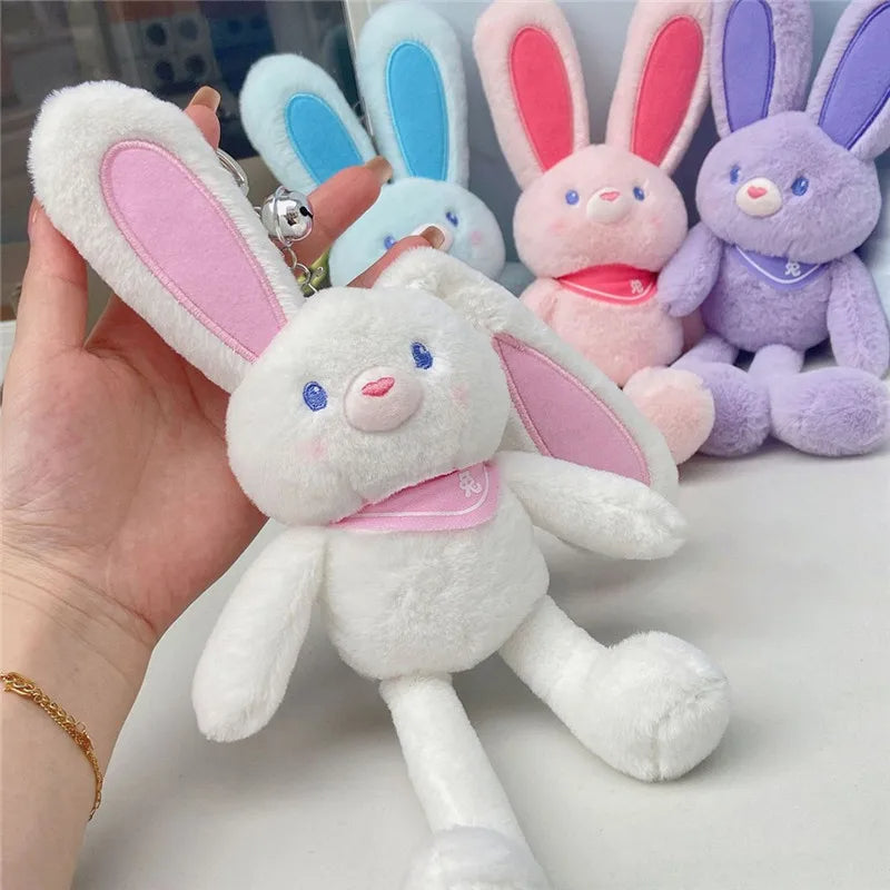 Pulling Ears Rabbit Plush With Keychain