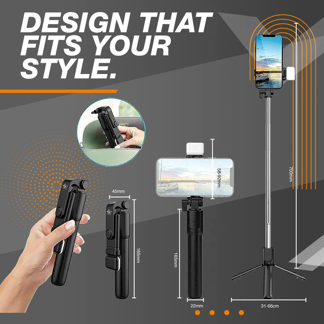 4 in 1 Stainless Steel Video Recording And Live Streaming Tripod Stand