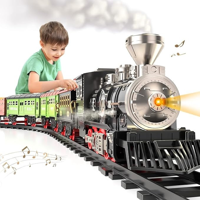 Electric Locomotive Steam Train Set